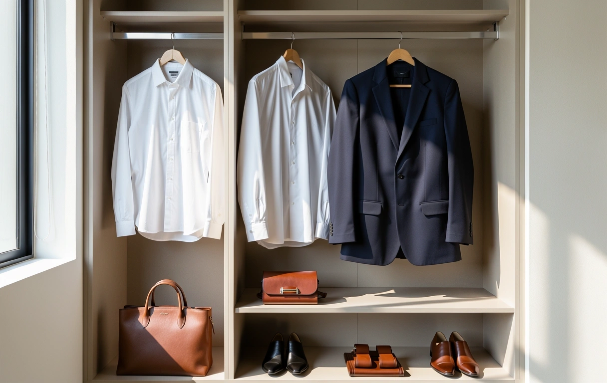 Modern wardrobe with tailored menswear