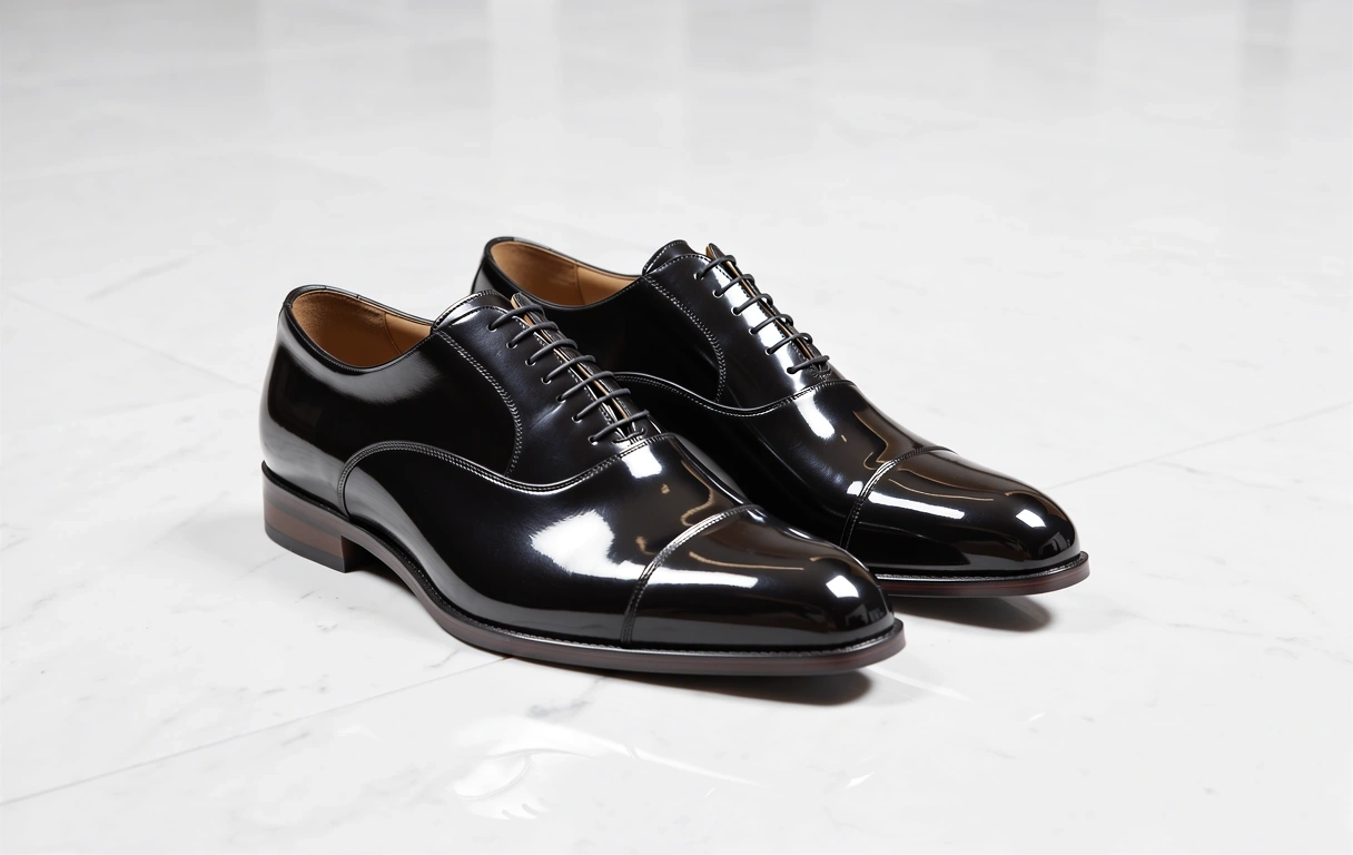 Polished leather shoes